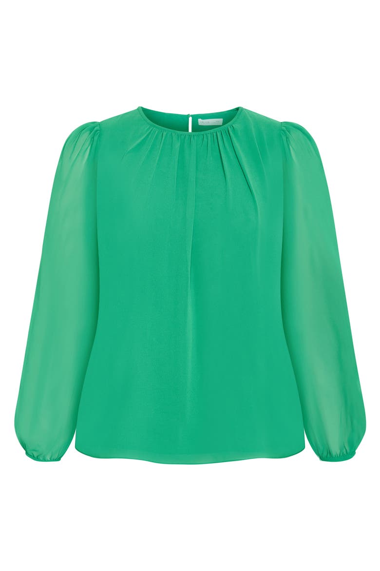 Kelly Sheer Sleeve Top, Alternate, color, KELLY GREEN