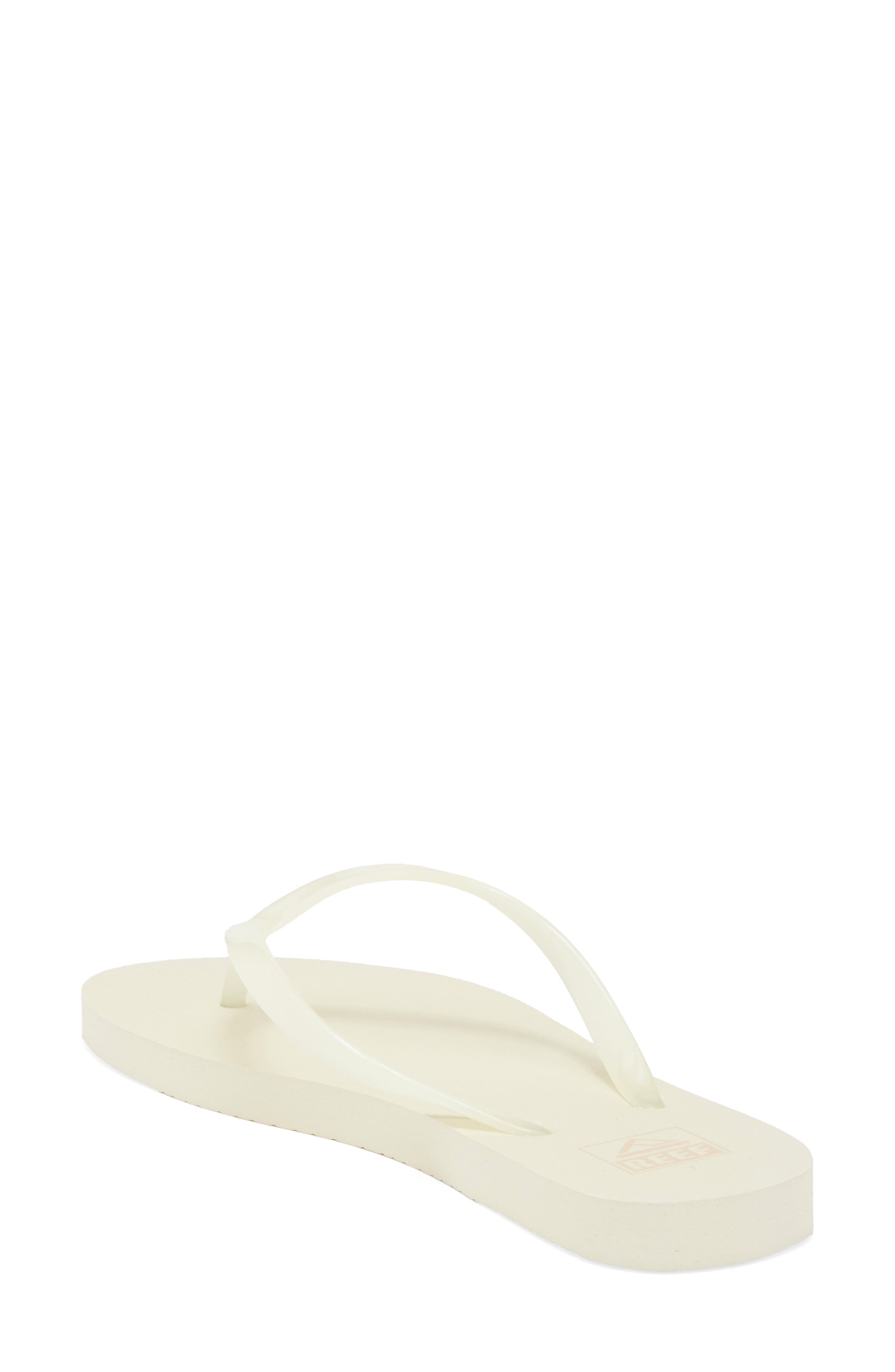 Reef Seaside Jelly Strap Flip Flop, Alternate, color, Clear/ White