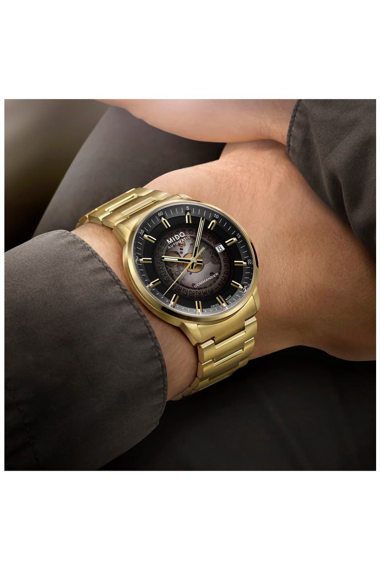 Commander Gradient Automatic Goldtone Bracelet Watch, 40mm, Alternate, color, GOLD