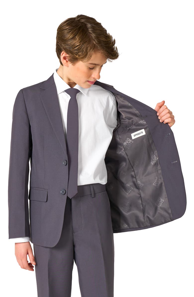 OppoSuits Kids' Charcool Two-Piece Suit & Tie Set, Alternate, color, Grey