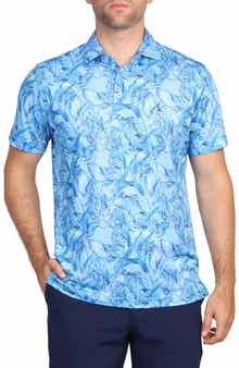 TailorByrd Tropical Leaf Print Performance Polo