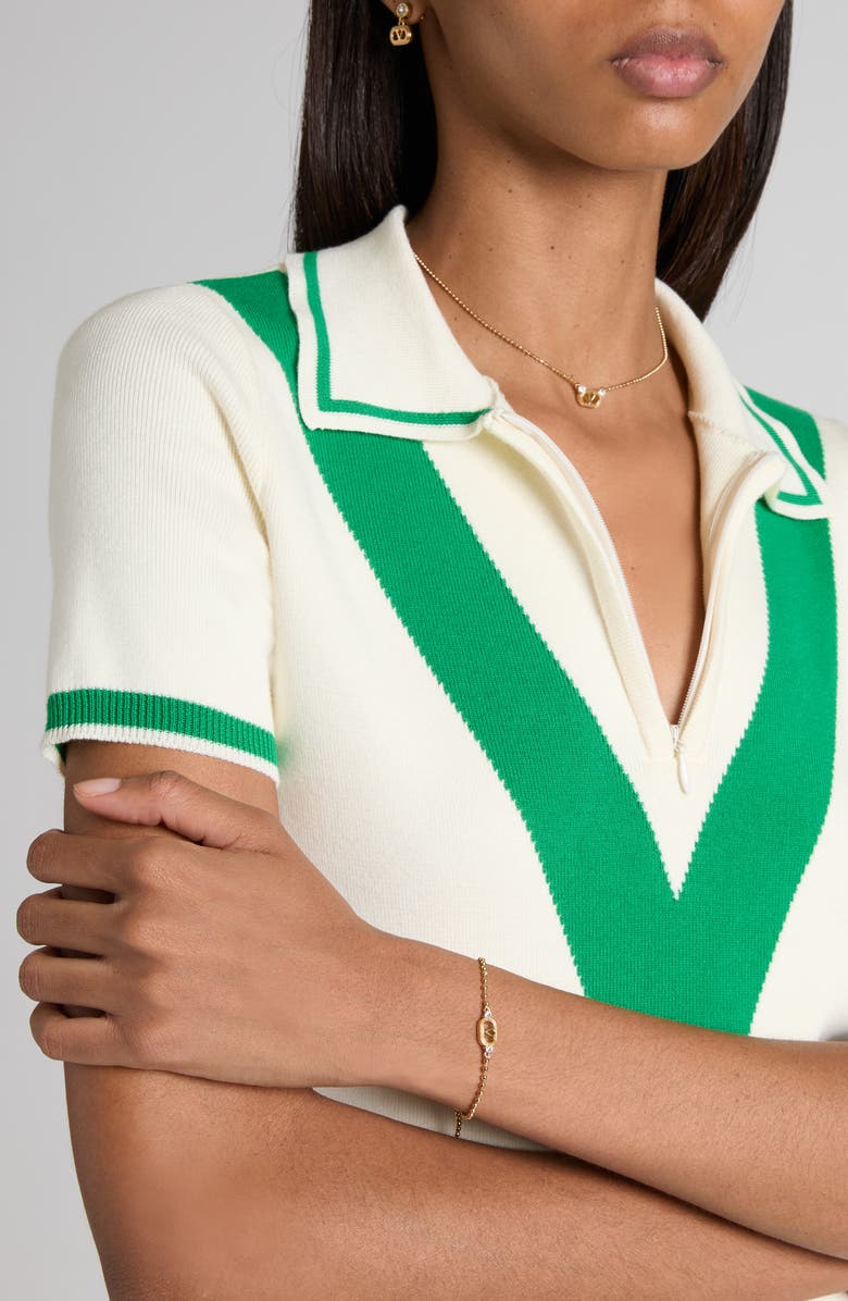 Valentino Garavani Ovalette Bracelet, Alternate, color, Gold