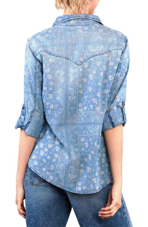 Billy T Bandana Print Short Sleeve Button-up Shirt In Blue