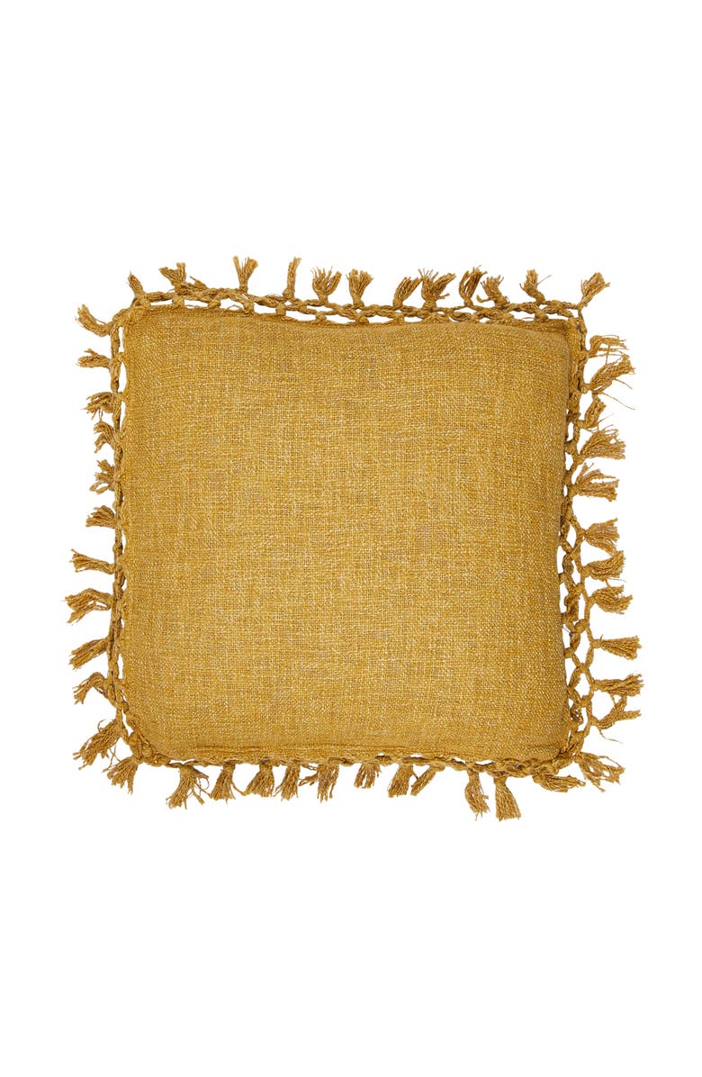 Storied Home Cotton Slub Pillow, Main, color, Yellow