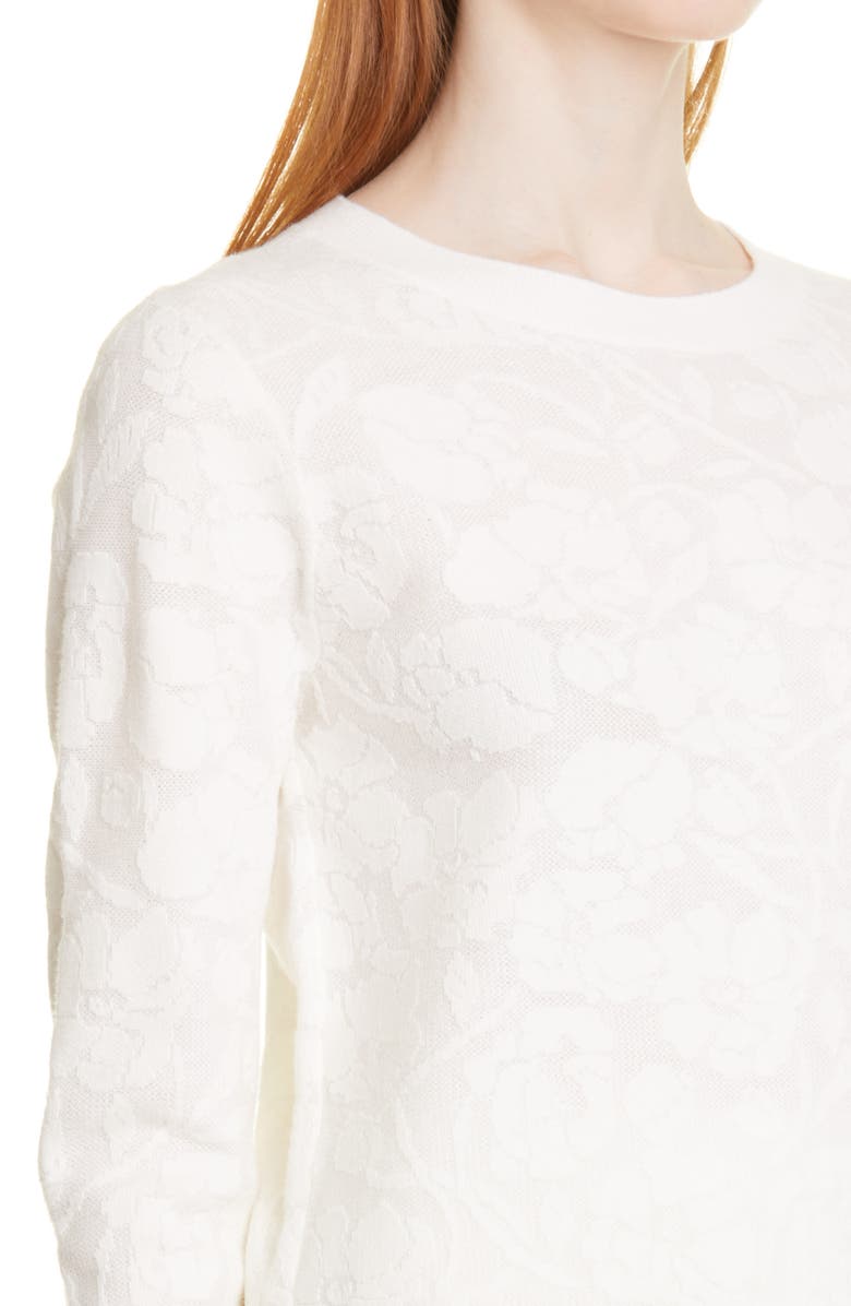 Club Monaco Floral Jacquard Cotton Blend Sweater, Alternate, color,