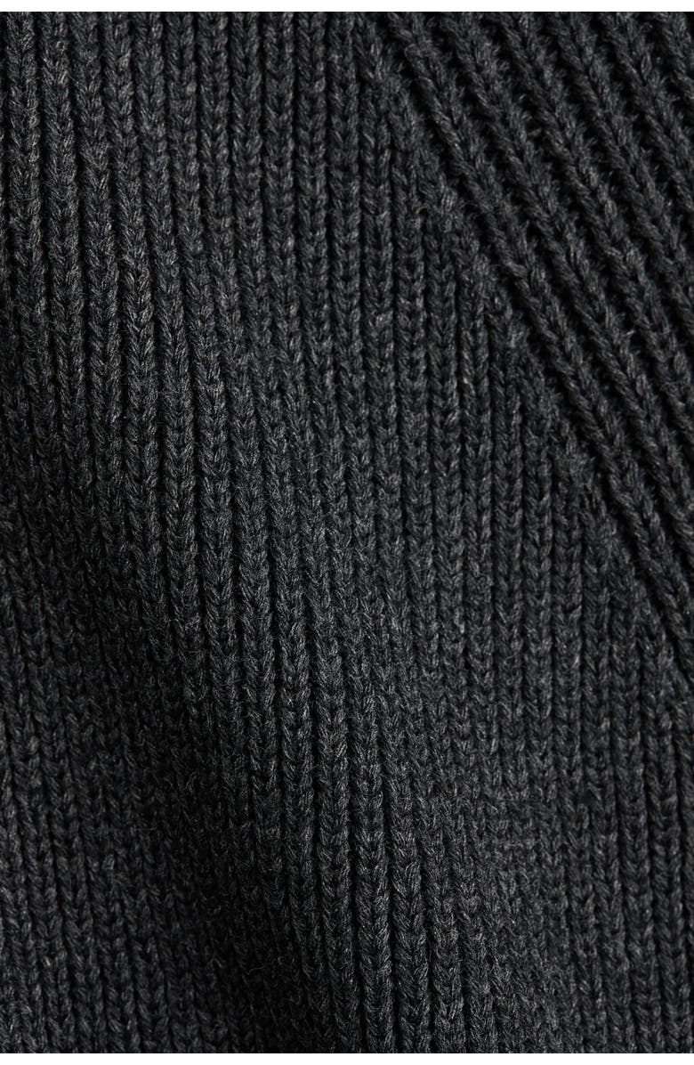 H&M Short-sleeved rib-knit cardigan, Alternate, color, Dark Gray Melange