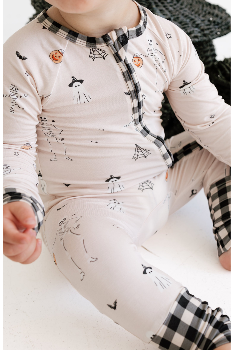 Boo Crew Zipper Romper, Alternate, color, Blush