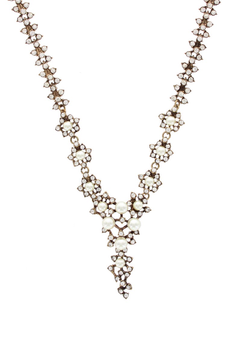 Holly Pendant Necklace, Main, color, BURNISHED GOLD / WHITE