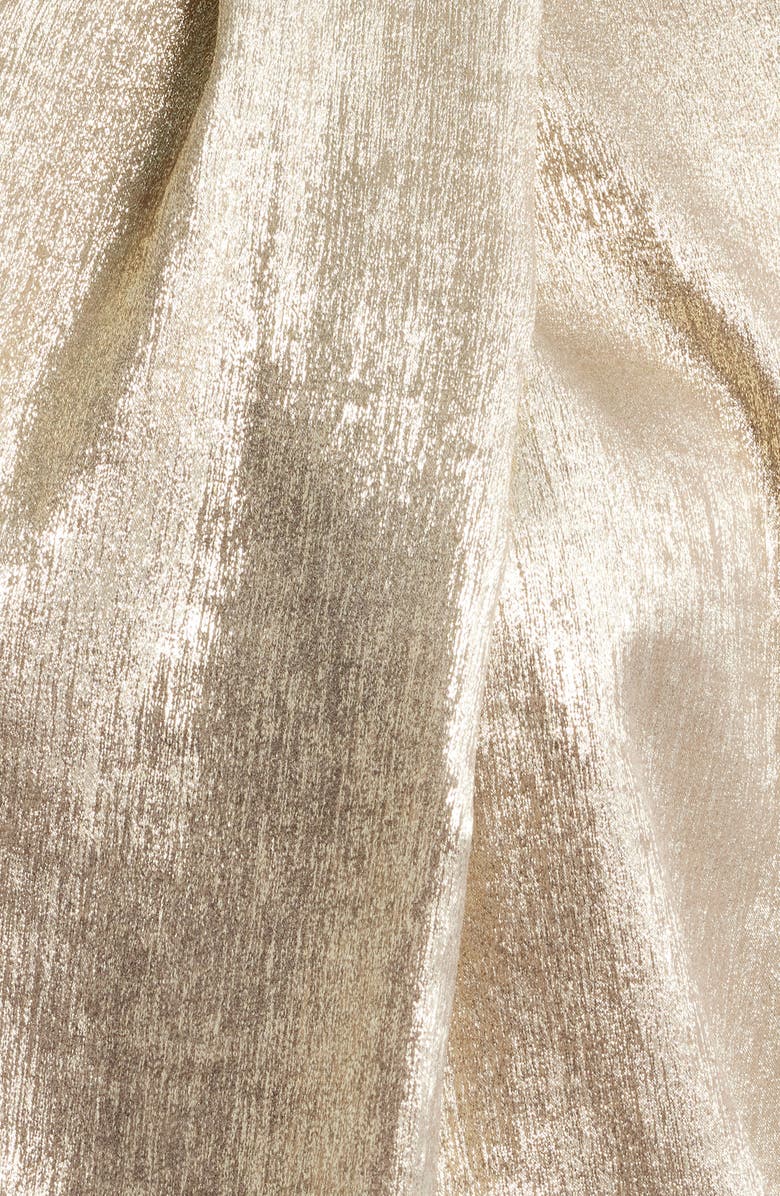 Elie Tahari The Jaden Metallic Silk Blend Top, Alternate, color, Metallic Gold