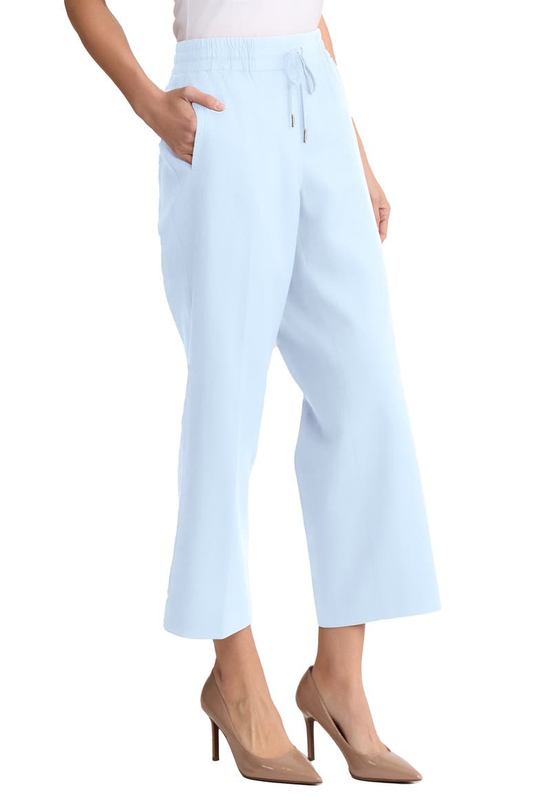 Drawstring Waist Linen Blend Pants, Alternate, color, BREEZE BLUE