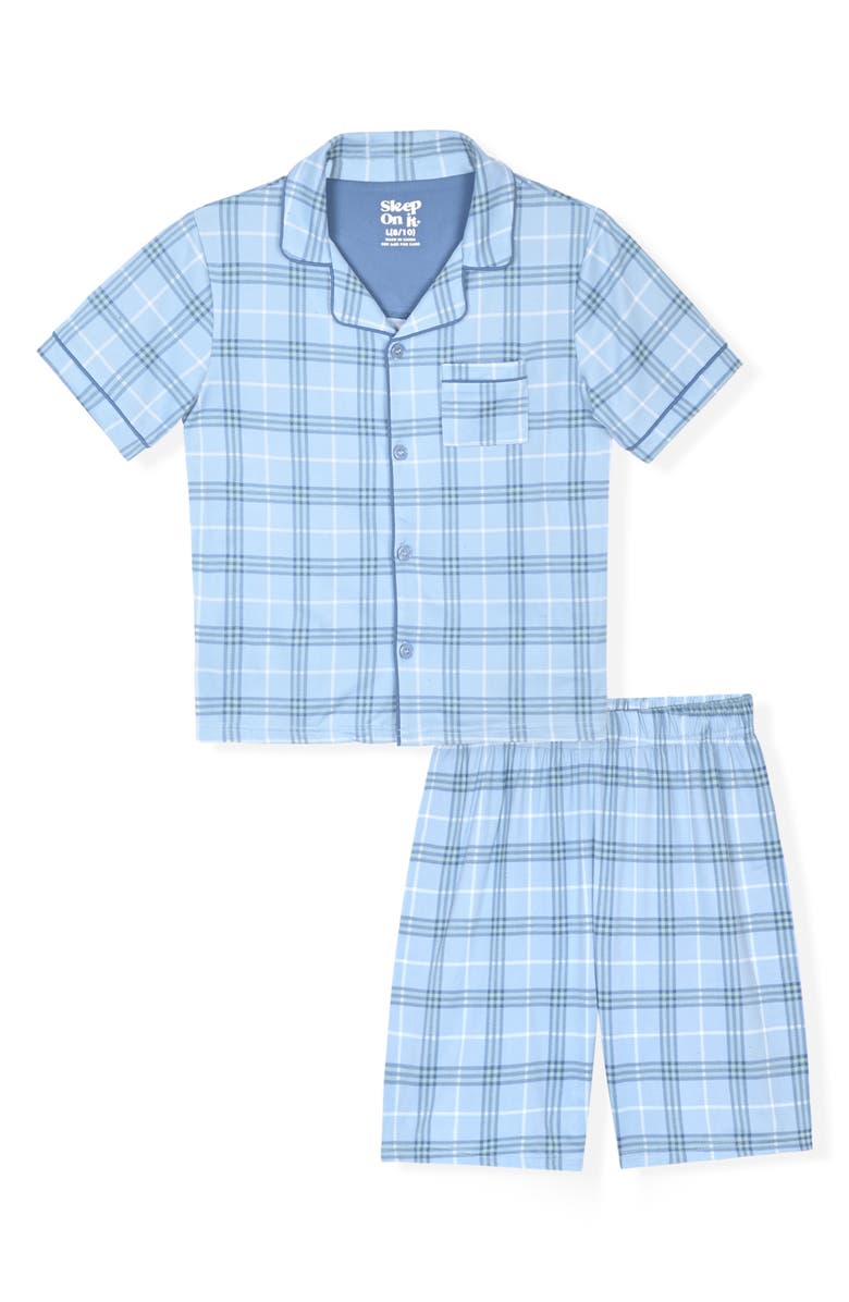 CLOUD NINE Kids' Plaid Two-Piece Short Pajamas, Main, color,