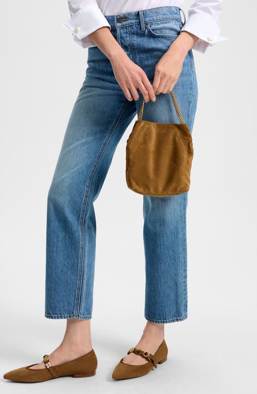 Veronica Beard Small Slouch Metallic Convertible Leather Shoulder Bag In Brown