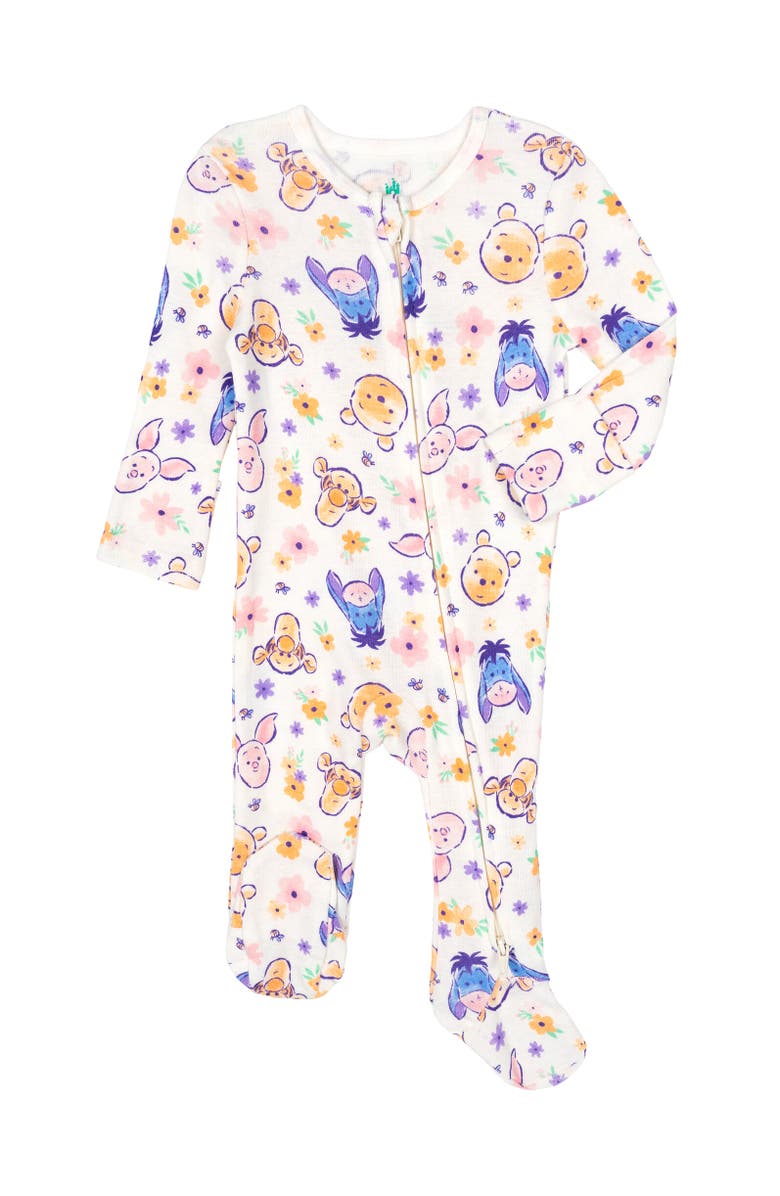 Disney Winnie the Pooh Baby Girls' 2-Pack Footed Sleep N' Play Coveralls, Alternate, color, Pooh Pink Ivory