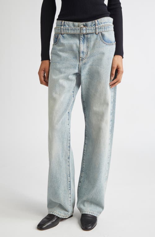 Proenza Schouler Ellsworth Belted Boyfriend Jeans In Blue
