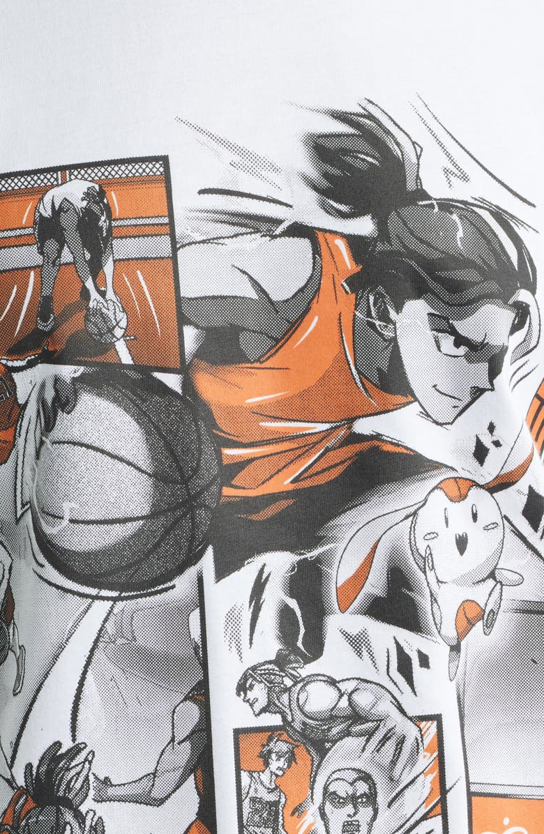 OVERTIME Anime Collage Cotton Graphic T-Shirt, Alternate, color, White