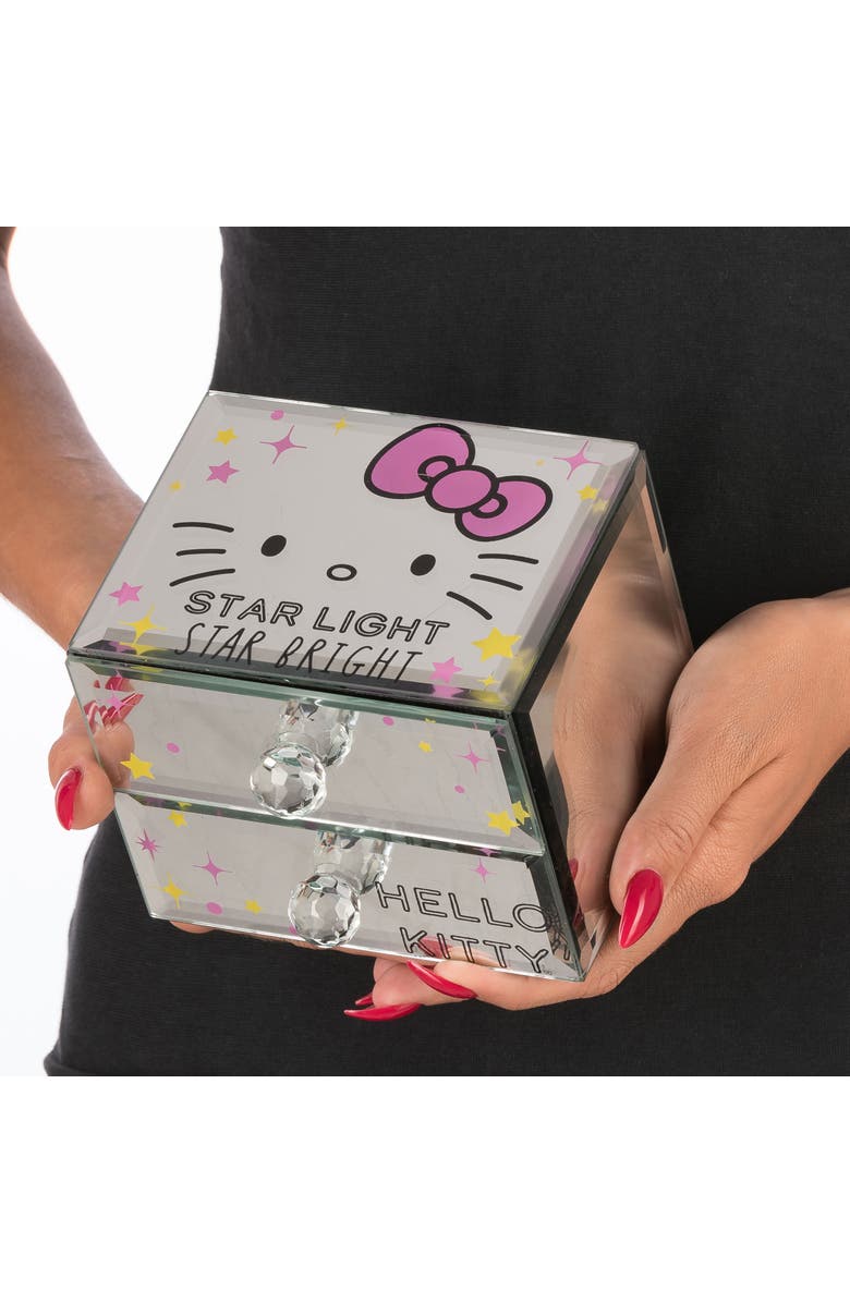 Hello Kitty ''Star Light Star Bright'' Mirror Glass Jewelry Box Organizer, Alternate, color, NO COLOR