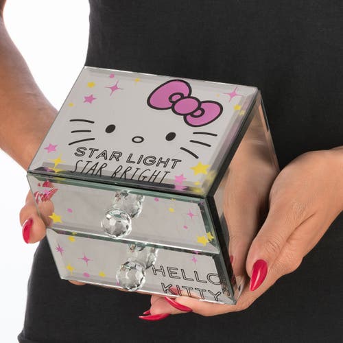 Hello Kitty ''star Light Star Bright'' Mirror Glass Jewelry Box Organizer In Brown