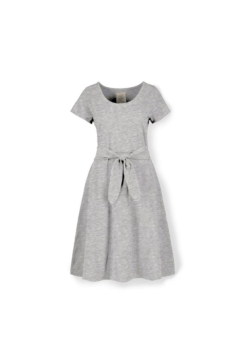 Women's Organic Cotton Tie-Waist Knit Dress, Alternate, color, Gray Heather Solid