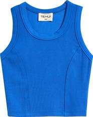 TENLY Kids' Raw Edge Rib Racerback Tank