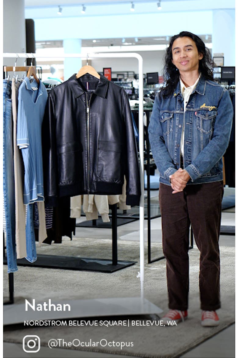 Zip Front Leather Bomber Jacket video