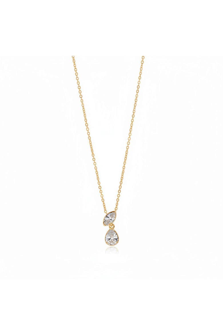 Lab Grown Diamond Marquise X Pear Drop Necklace 14K, Main, color, 14K Gold