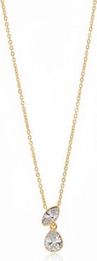 BY ADINA EDEN Lab Grown Diamond Marquise X Pear Drop Necklace 14K