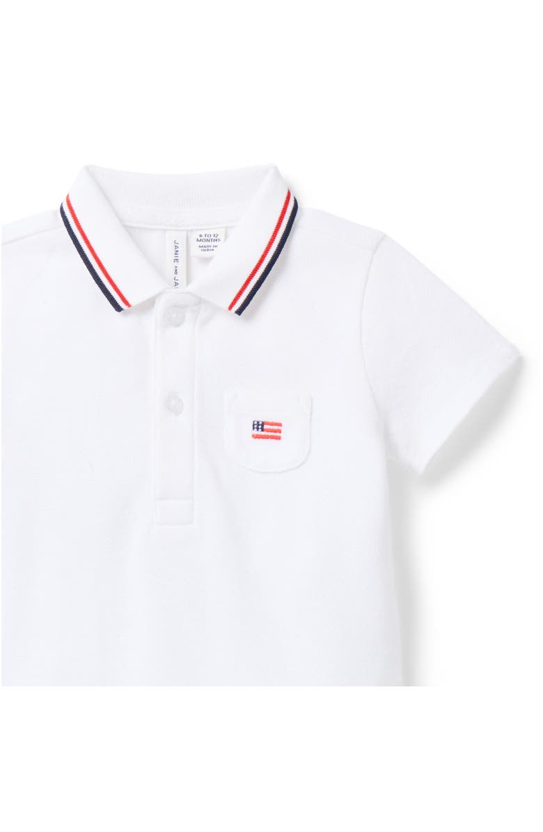 Janie and Jack Boys Flag Icon Bodysuit, Alternate, color, White