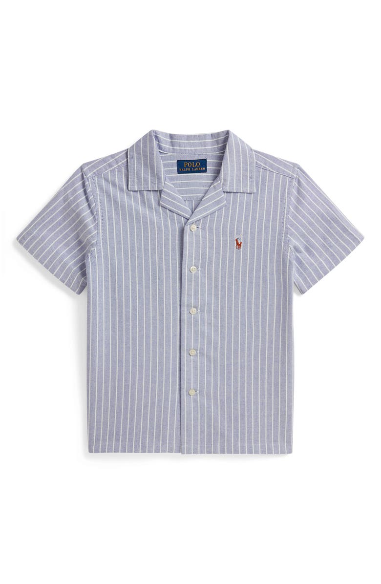 Polo Ralph Lauren Kids' Cotton Oxford Camp Shirt, Main, color, Blue White