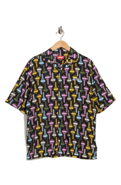 Keys Print Camp Shirt