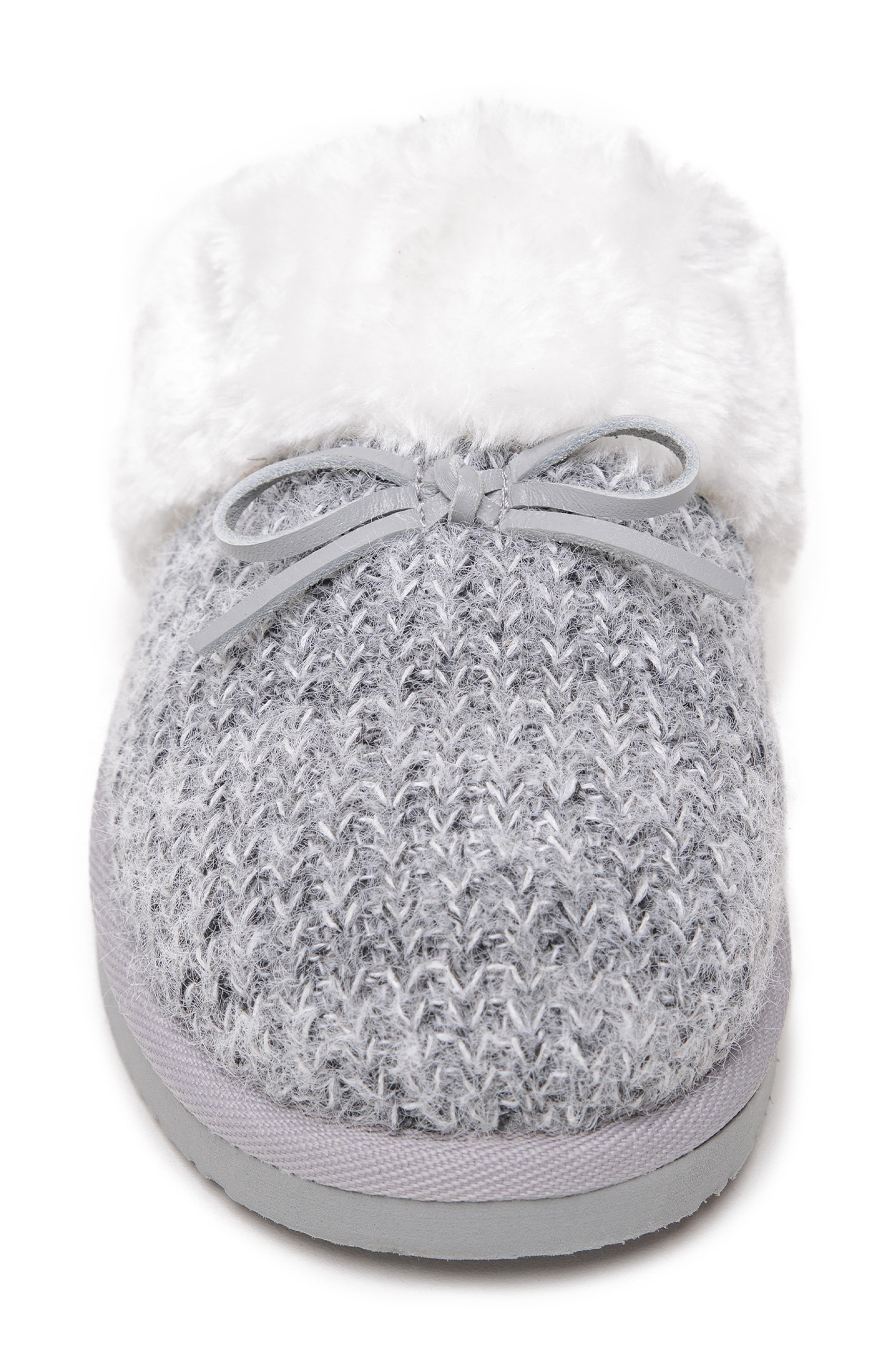 Flurry Scuff Faux Fur Slipper, Alternate, color, GREY/ WHITE