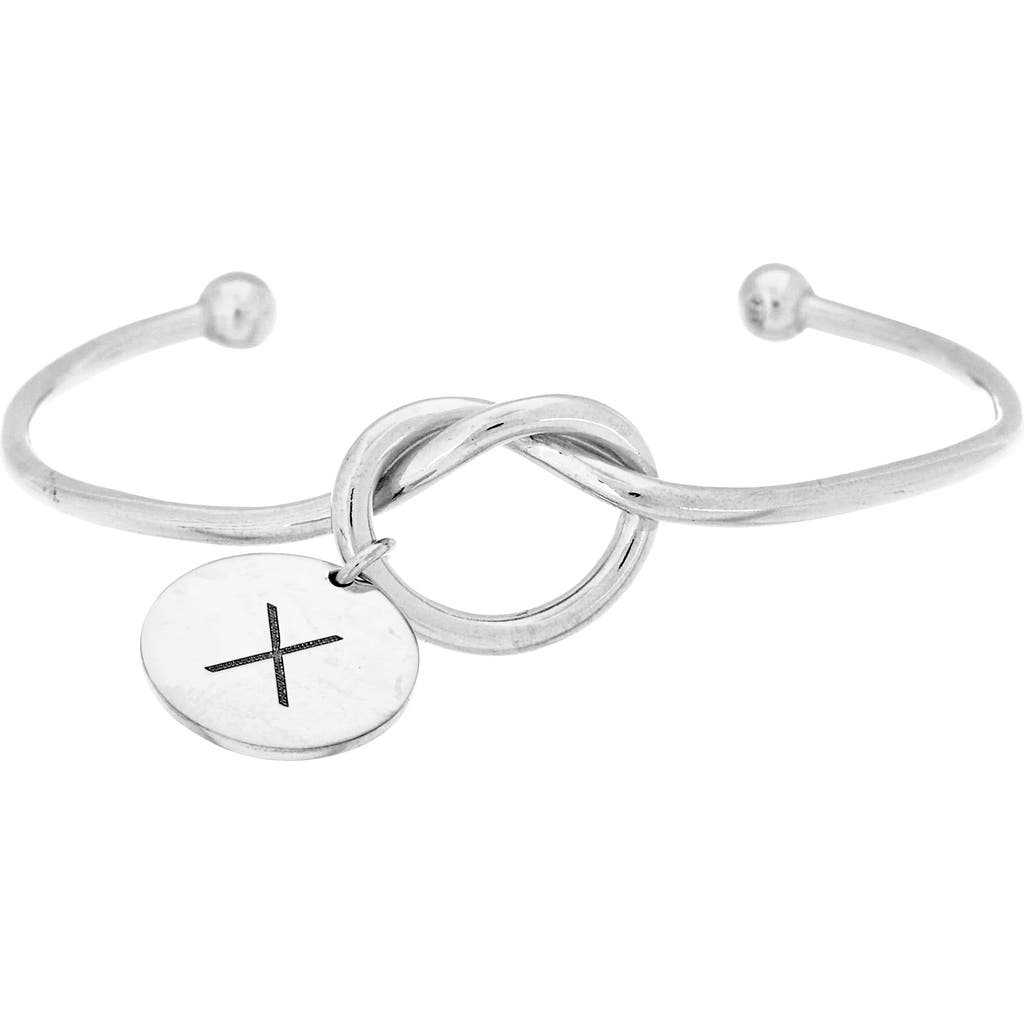 Meshmerise Love Knot Initial Bracelet In Silver