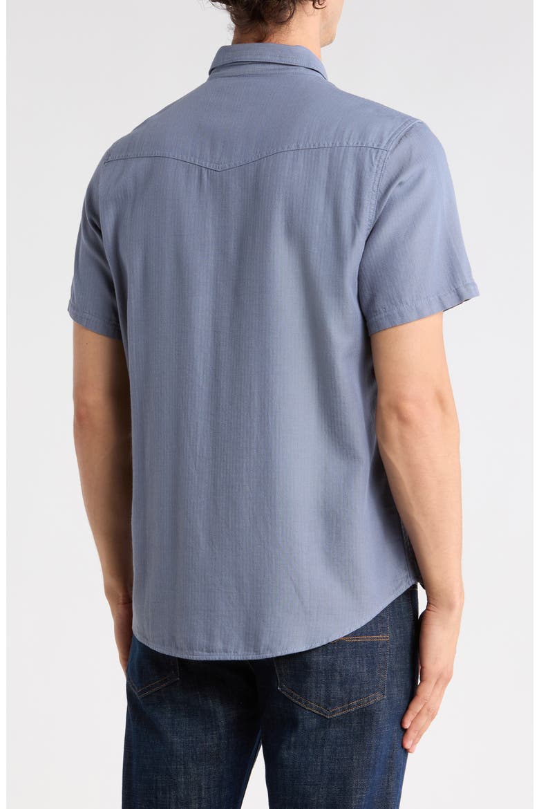 Herringbone Short Sleeve Western Shirt, Alternate, color, FOLKSTONE GRAY