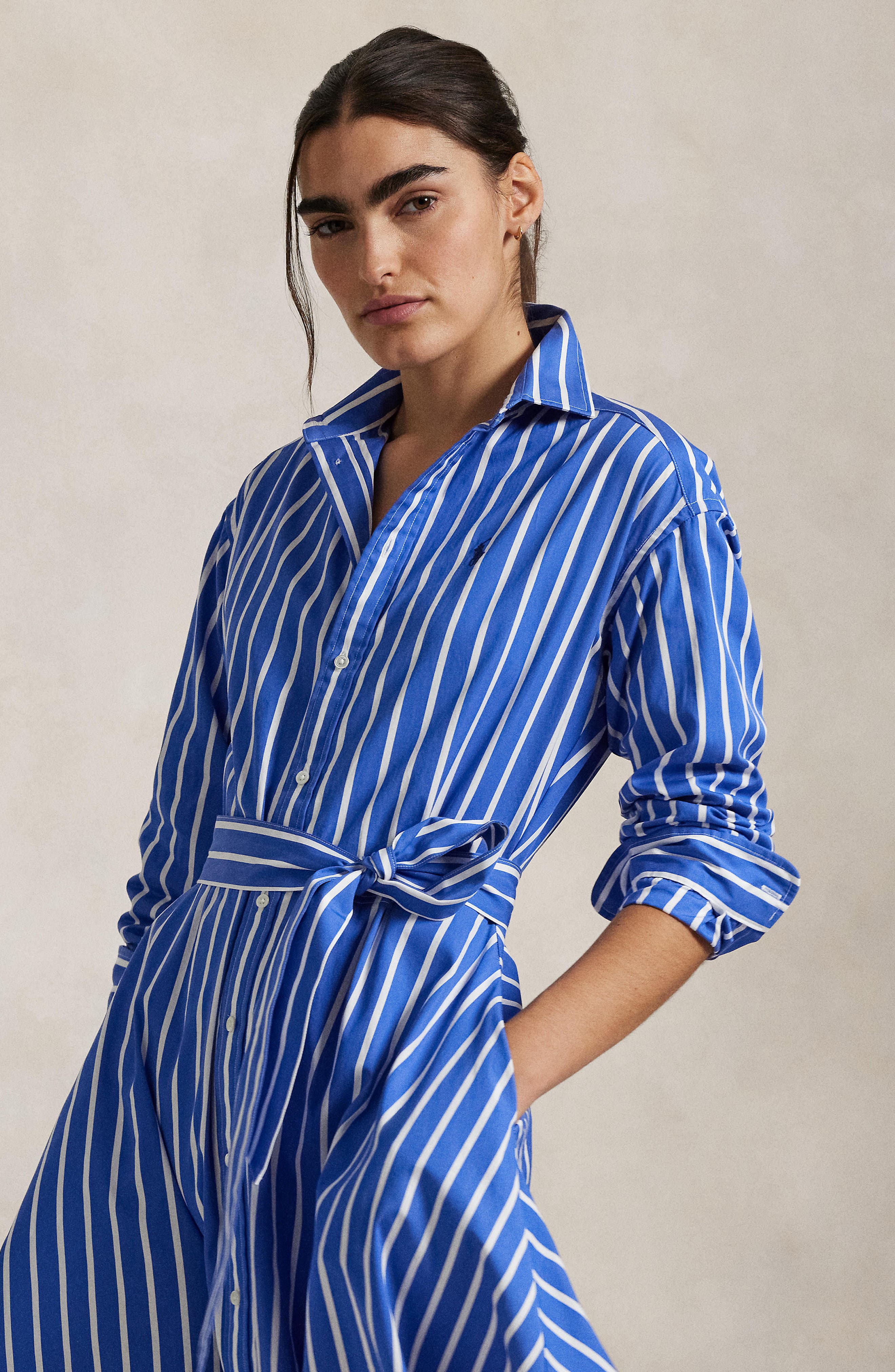 ralph lauren striped shirt dress Lauren Ralph Lauren Women's Striped Pleated Broadcloth Shirtdress