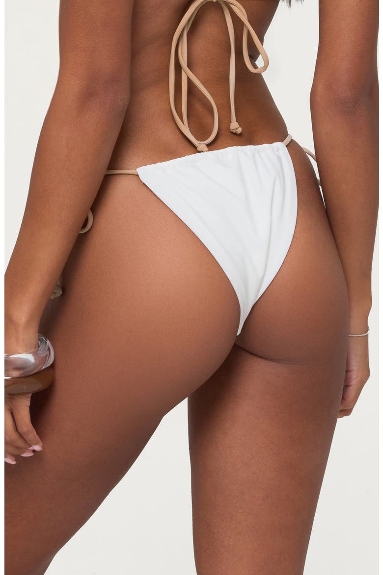 Milani Beaded Side Tie Bikini Bottoms, Alternate, color, WHITE