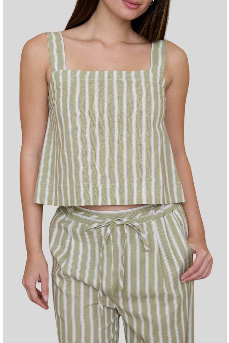 Stripe Square Neck Tank, Main, color, LIGHT OLIVE