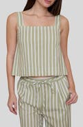 Blu Pepper Stripe Square Neck Tank
