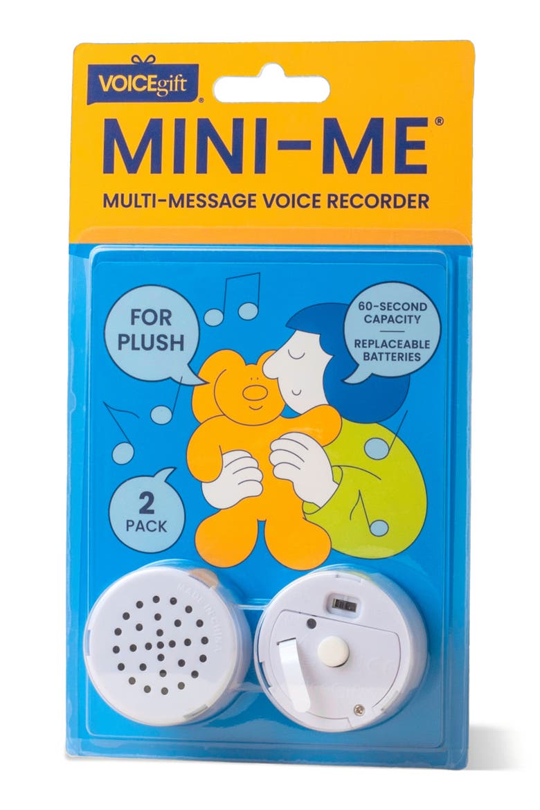 Mini-Me® OPEN Voice Recorder for Plush & Pillow 2-Pack, Main, color, White