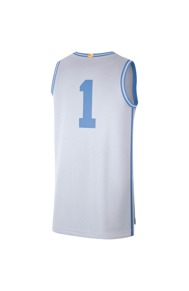 Jordan Brand Men's Jordan Brand #1 White North Carolina Tar Heels Retro Limited Jersey, Alternate, color,