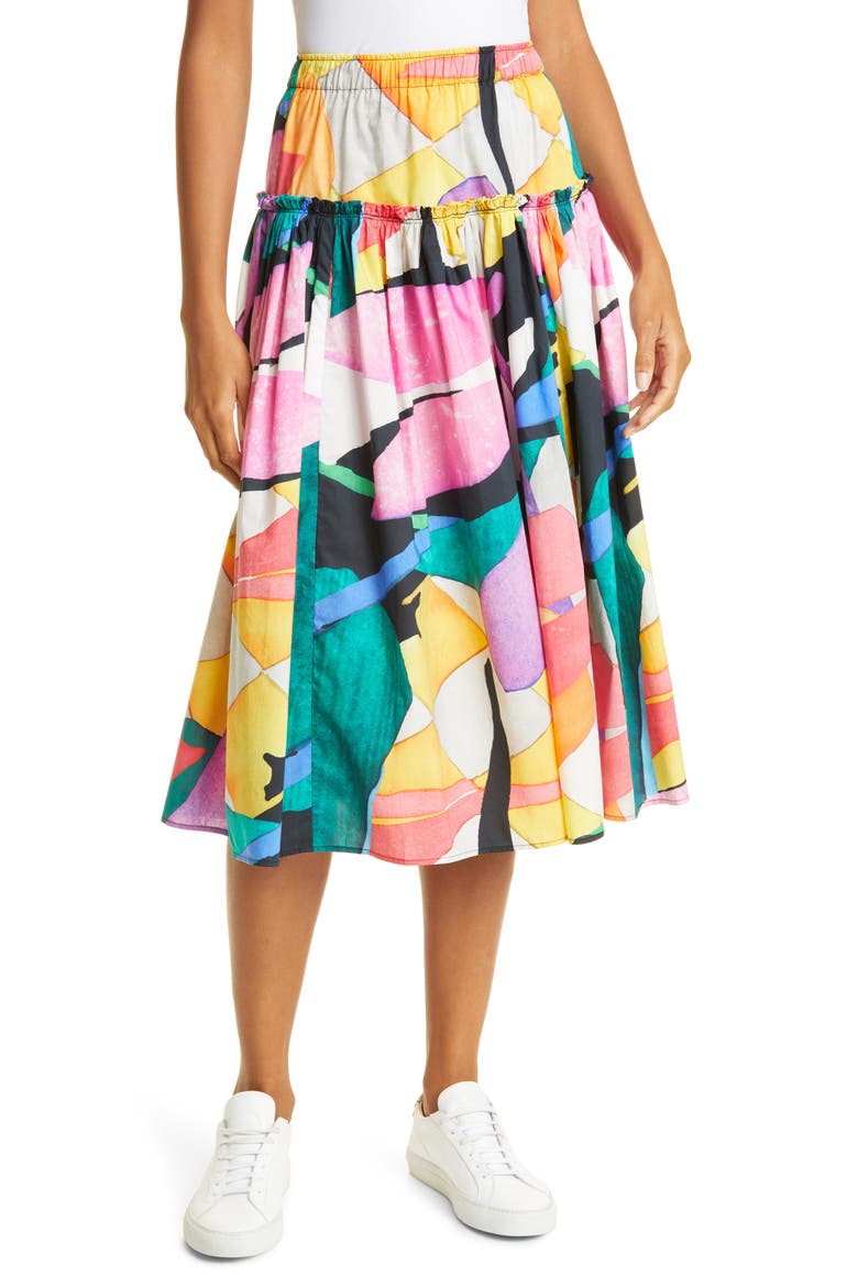 Alejandra Organic Cotton Maxi Skirt, Main, color, MULTI
