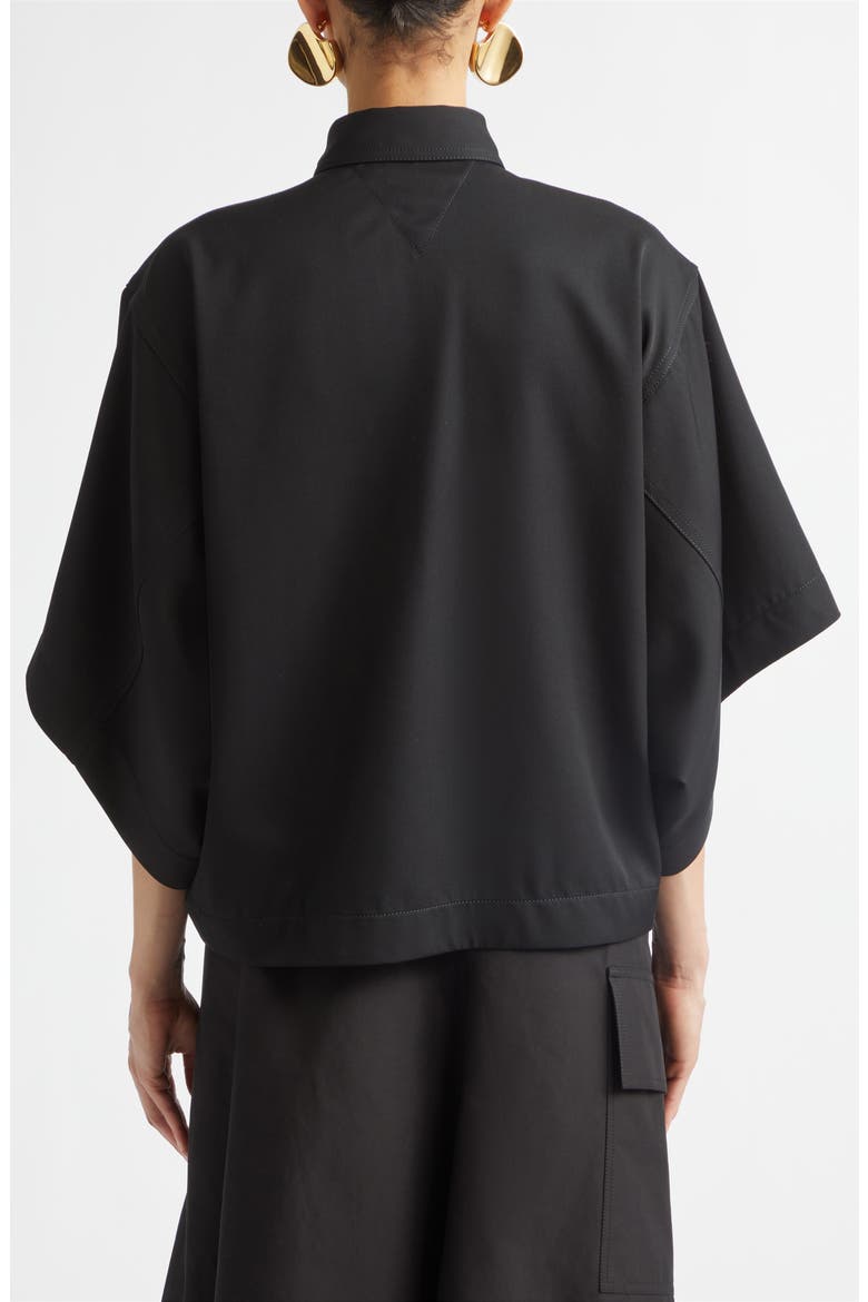 Wool Twill Button-Up Shirt, Alternate, color, 1010 DOUBLE BLACK