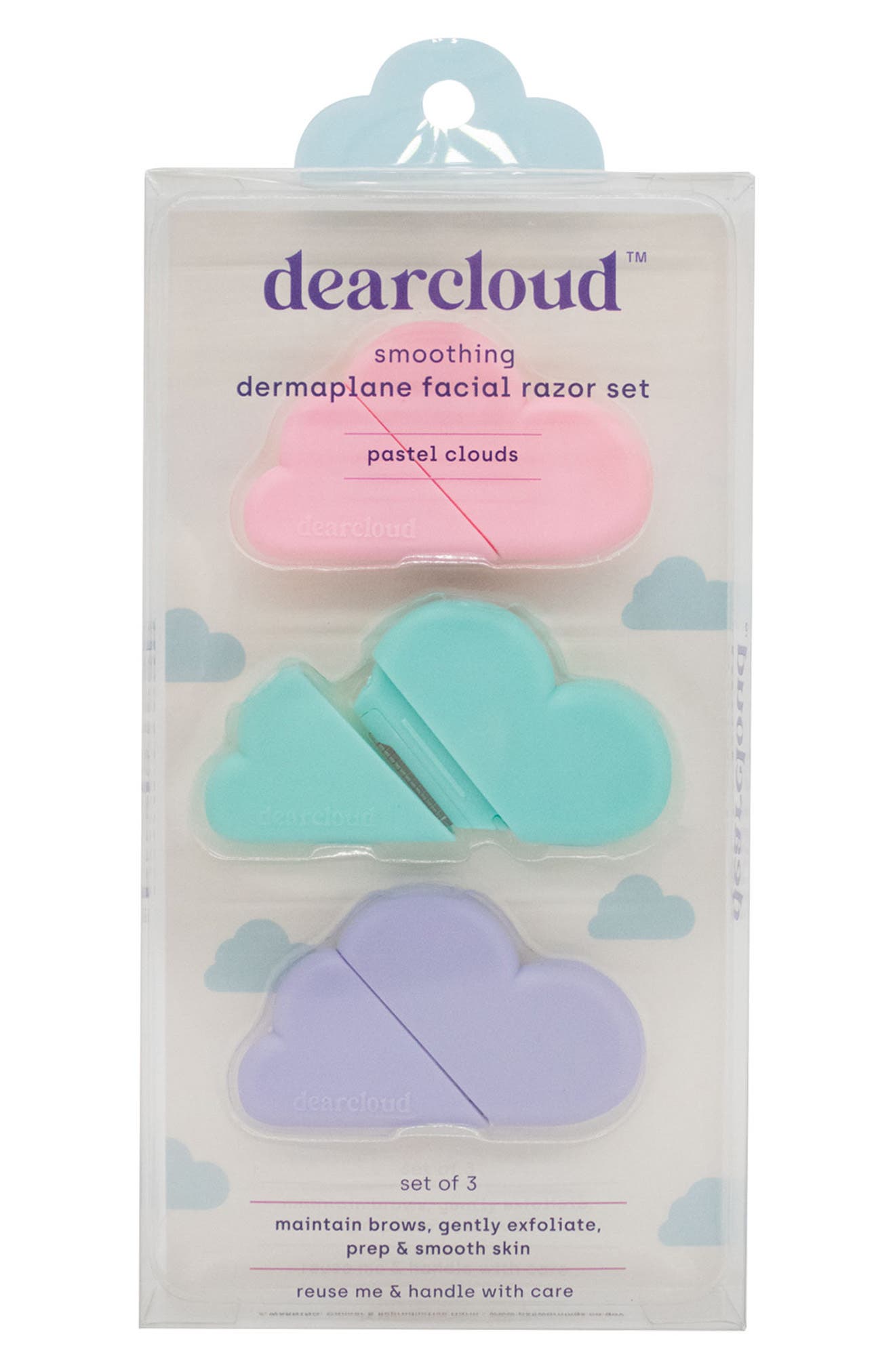 dearcloud Smoothing Dermaplane Facial Razor 3-Piece Set (Women ...