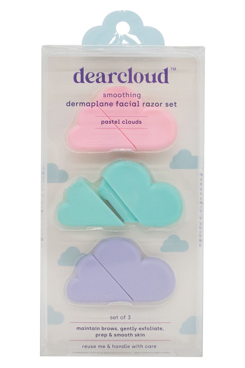 Smoothing Dermaplane Facial Razor 3-Piece Set, Alternate, color, PASTEL BLUE