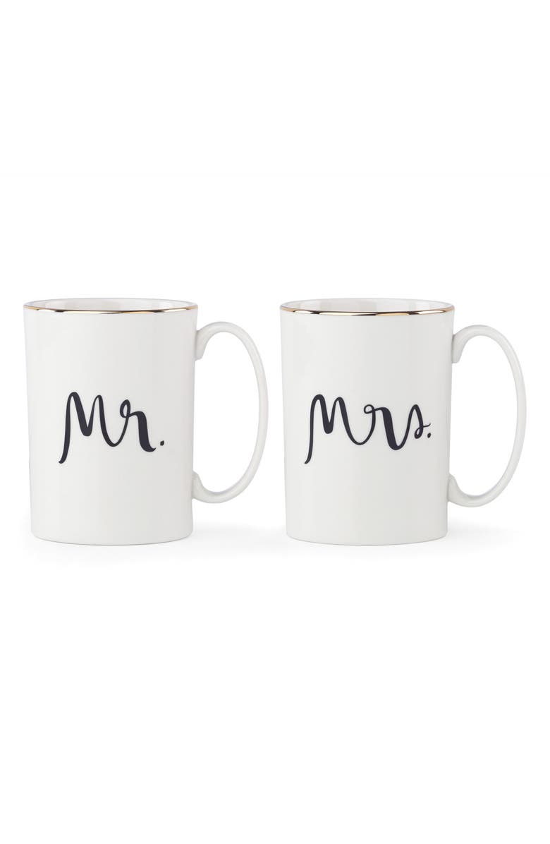 Kate Spade New York mr/mrs set of 2 mugs, Main, color,