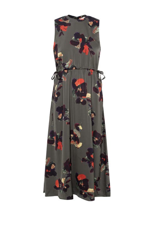 Floral Chiffon Bungee Waist Invisible Zipper Jumper