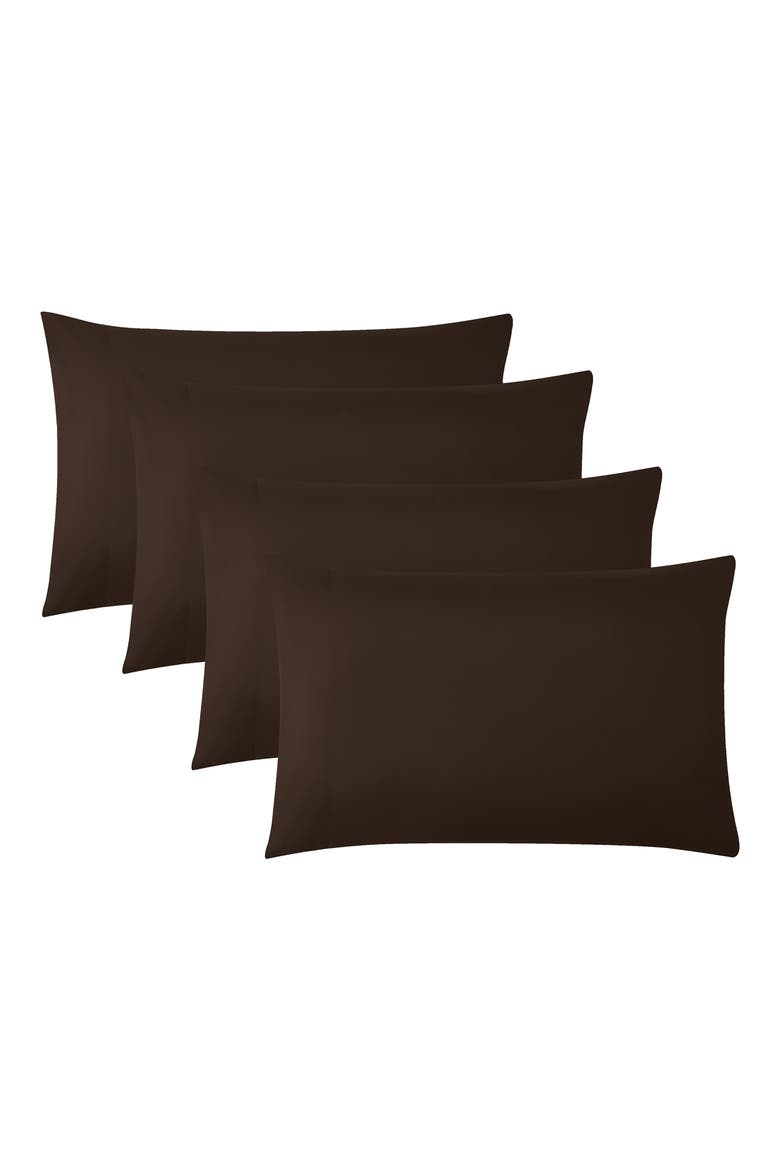 4 Piece Pillow Case Set, Main, color, BROWN