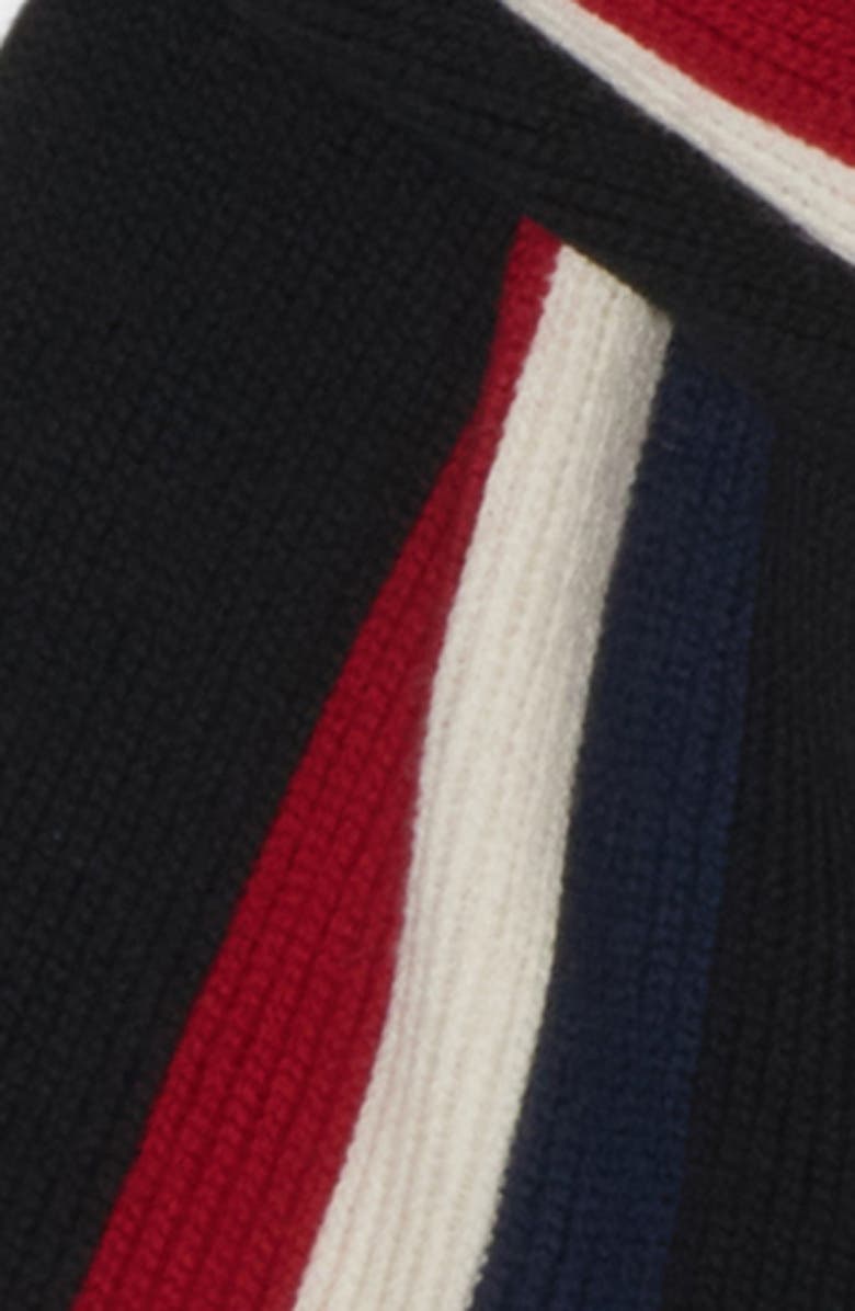 Moncler Logo Stripe Wool Scarf, Alternate, color,