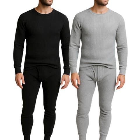 Mens 2 Pack Thermal Set 4 Piece Top and Bottom Full Sets