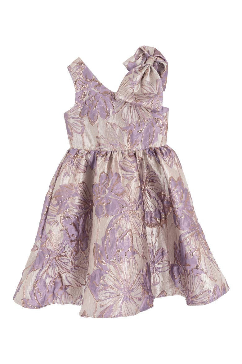 Kids' Brocade Party Dress, Main, color, LILAC