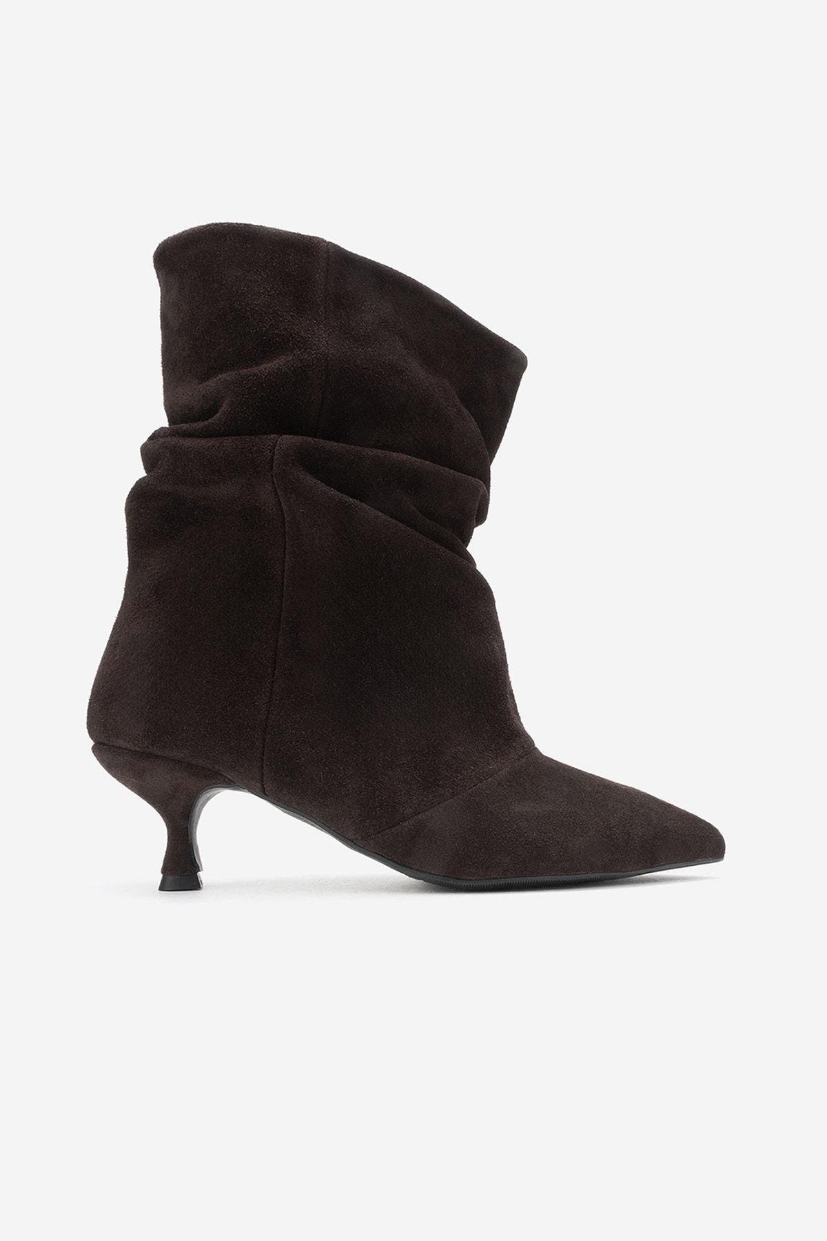 Balei Leather Pointed Toe Boot, Alternate, color, Brown Suede