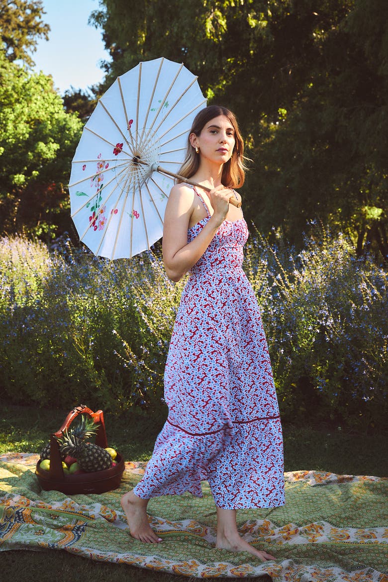 Flynn Maxi Dress, Alternate, color, Red Botan